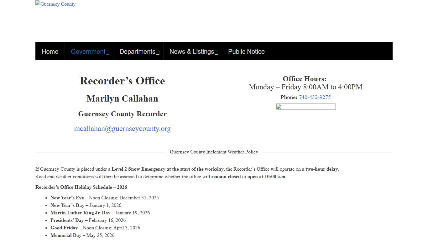 Recorder – Guernsey County