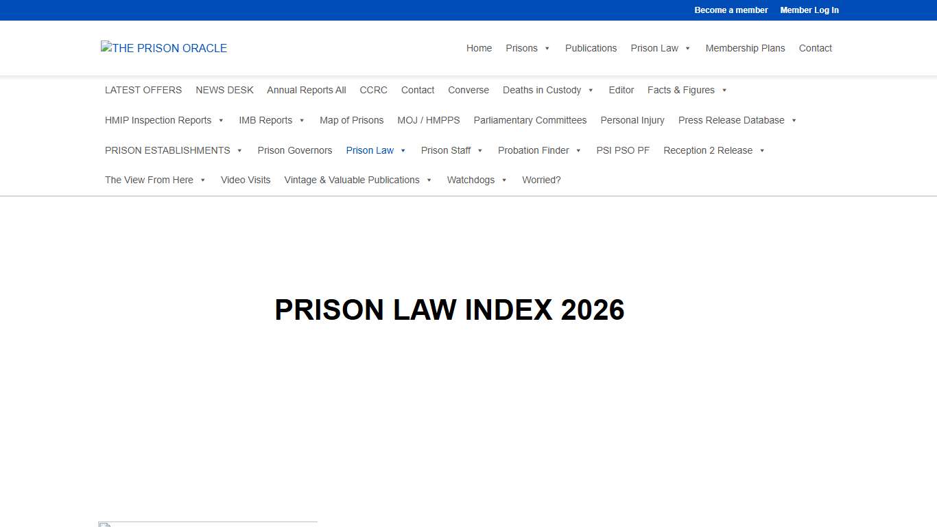 Prison Law Index 2026 THE PRISON ORACLE